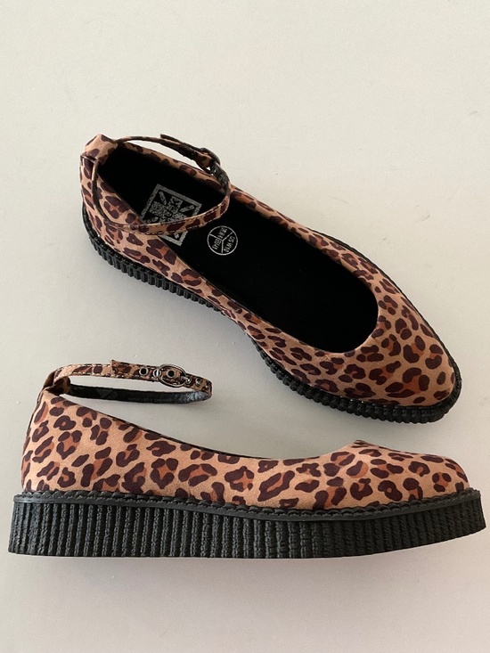 T.U.K Shoes - T.U.K. Creepers Pointed Toe Ankle Strap Platform Ballet Style Shoes Size 10 NEW